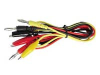 Velleman TLM3 – Prüfspitzen (Krokodilklemme zu Bananenstecker) – 900 mm, 3 Stück, Schwarz/Rot/Gelb