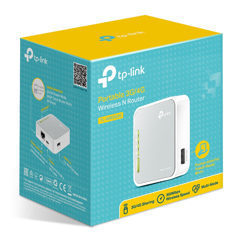 TP-Link TL-MR3020 – WLAN-Router – Wi-Fi 4 Single-Band (2,4 GHz), 300 Mbit/s