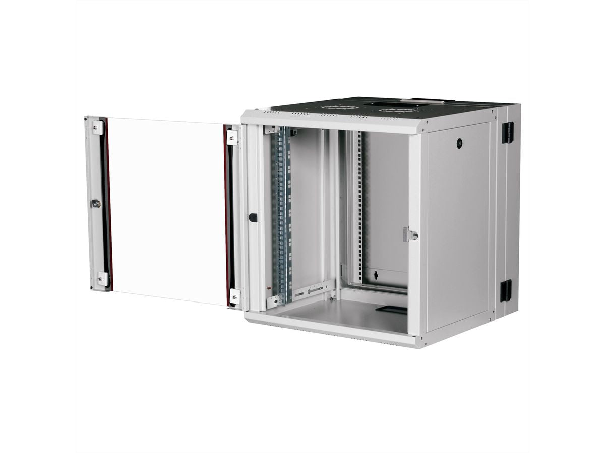 ROLINE Pro – 19" Wandverteiler 12U, IP20, abschliessbar, 600 × 600 × 640 mm, lichtgrau, Stahl