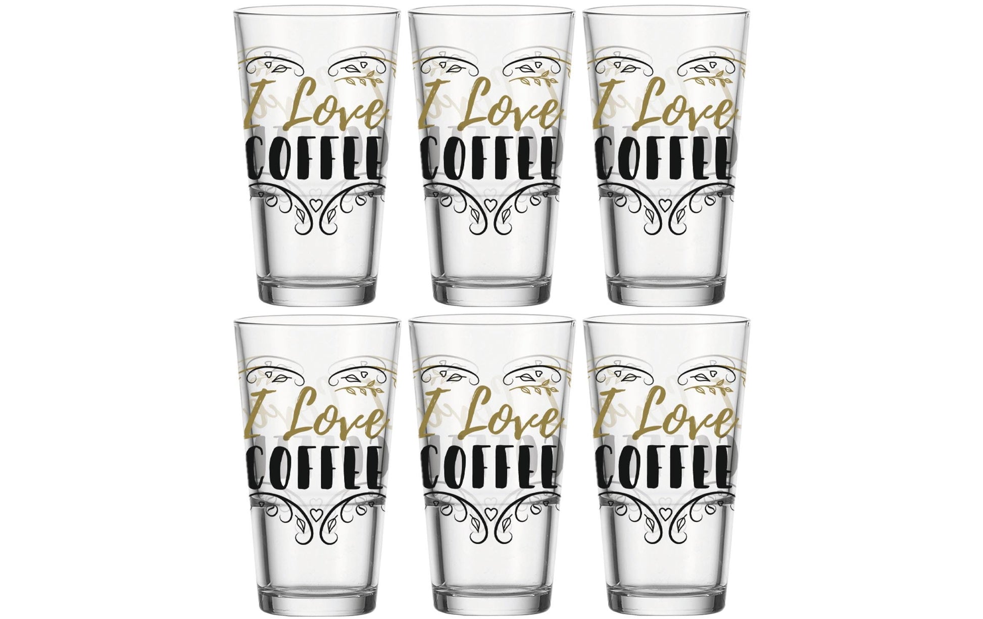 Montana Latte Macchiato Tasse – 6er Set, 330 ml, Ø 7,8 cm, H 13,3 cm, Kalk-Natron-Glas, spülmaschinenfest