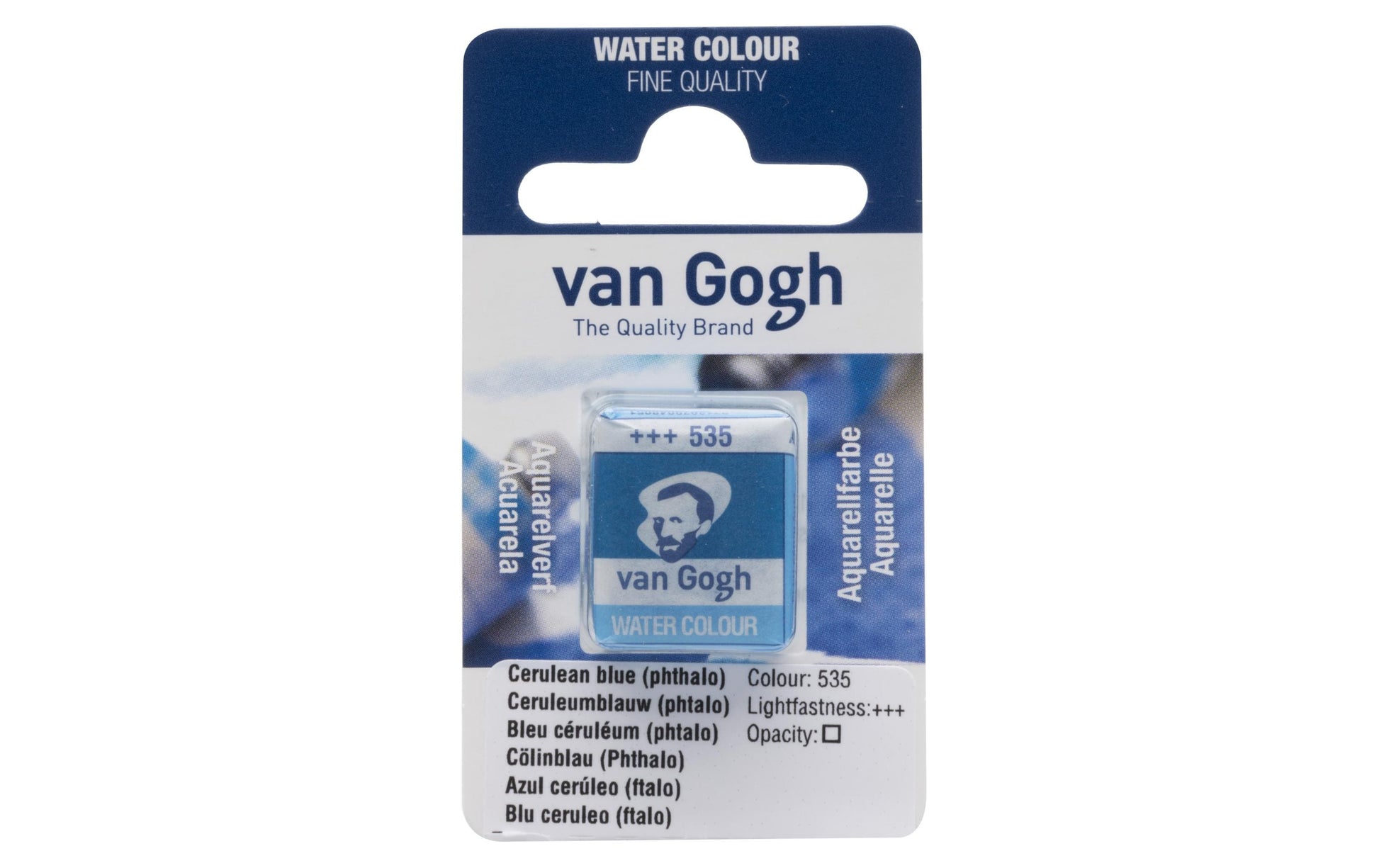 Van Gogh Aquarellfarbe Einzelfarbe – Blau, Transparent – 10 ml, Napf