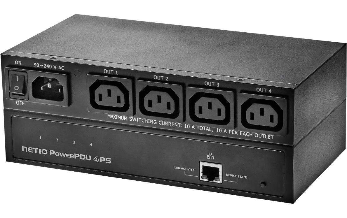 NETIO Steckdosenleiste – 4×C13, 1,8 m, geschaltet, C14-Eingang, IP-gesteuert