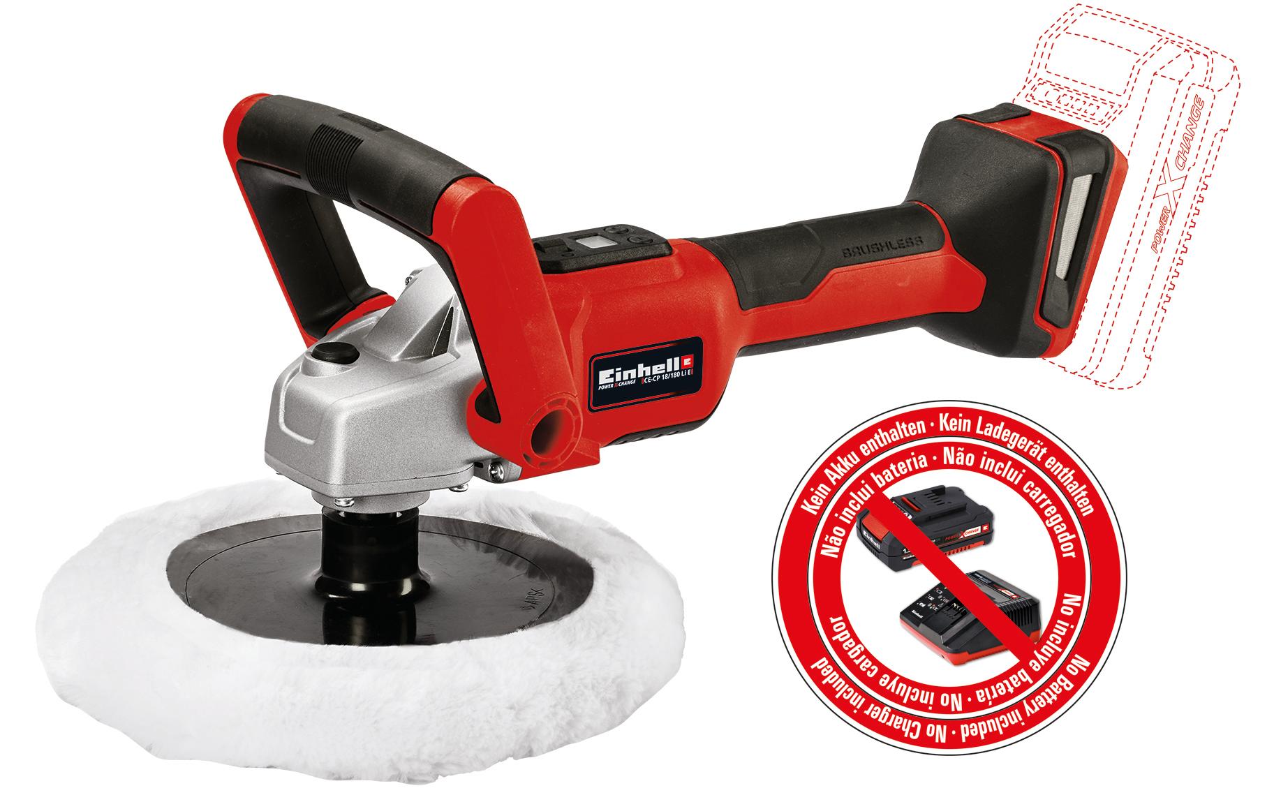 Einhell automotive Einhell Poliermaschine CE-CP 18/180 Li – 18 V – Ø 180 mm – Solo