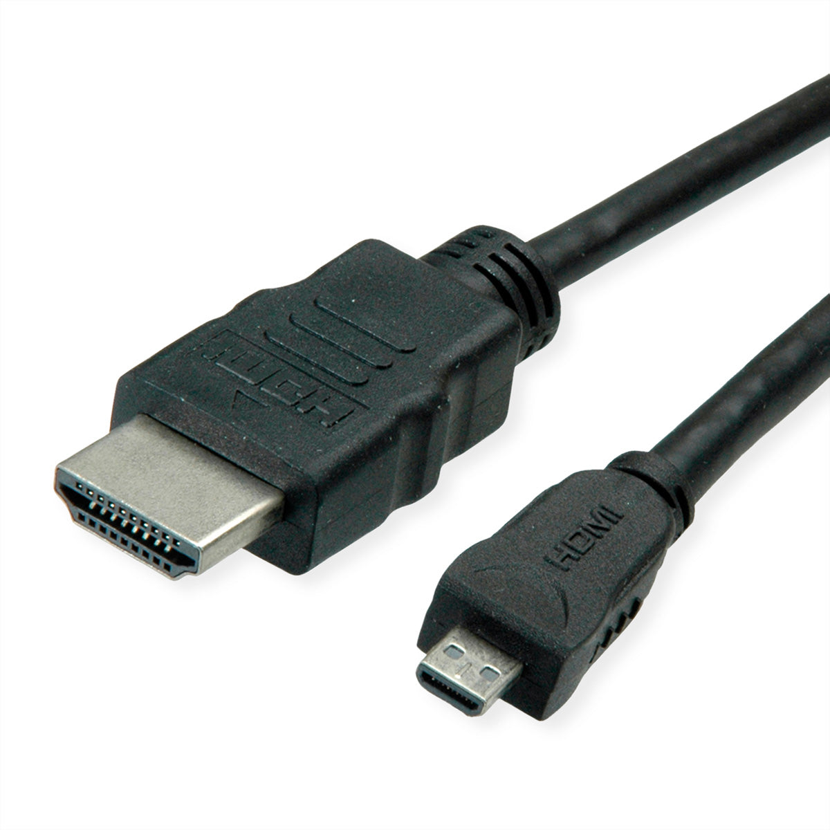 ROLINE GREEN Micro-HDMI auf HDMI Kabel HDMI 1.4 – 4K 30 Hz – 2 m – ARC, Ethernet