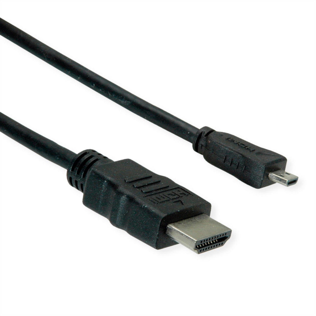 ROLINE GREEN Micro-HDMI auf HDMI Kabel HDMI 1.4 – 4K 30 Hz – 2 m – ARC, Ethernet