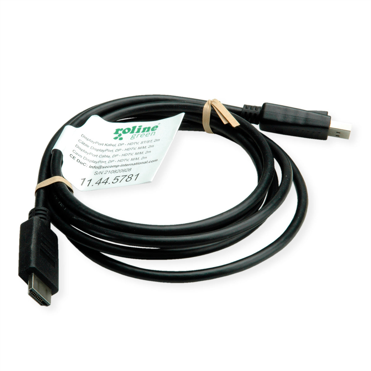 ROLINE GREEN DisplayPort auf HDMI Kabel DP 1.1 1080p 60 Hz – 2 m – für TV, Beamer, Projektor