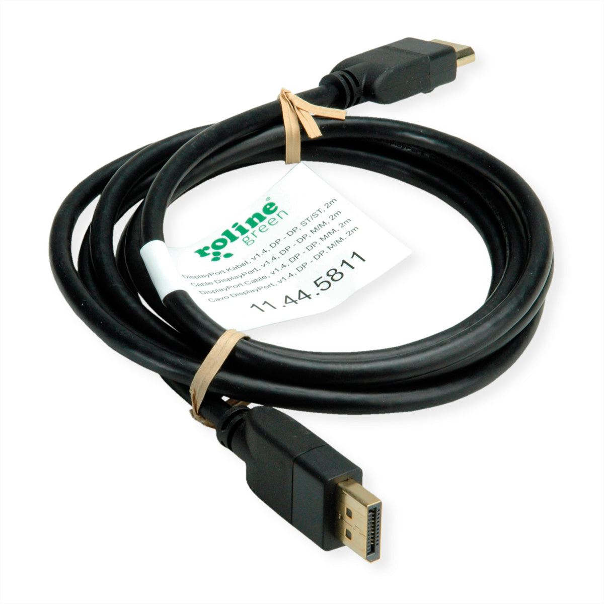 ROLINE GREEN DisplayPort Kabel DP 1.4 8K 60 Hz – 3 m – HDR – für Monitore, PCs und Laptops