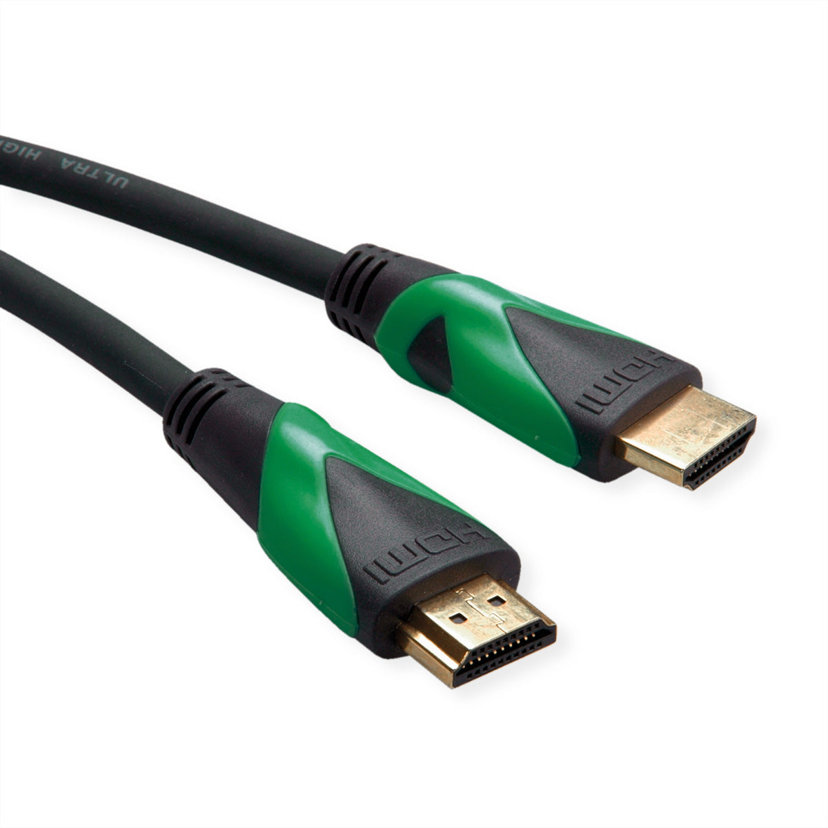 ROLINE GREEN HDMI Kabel HDMI 2.1 – 8K 60 Hz – 2 m – HDR, ARC – Schwarz/Grün