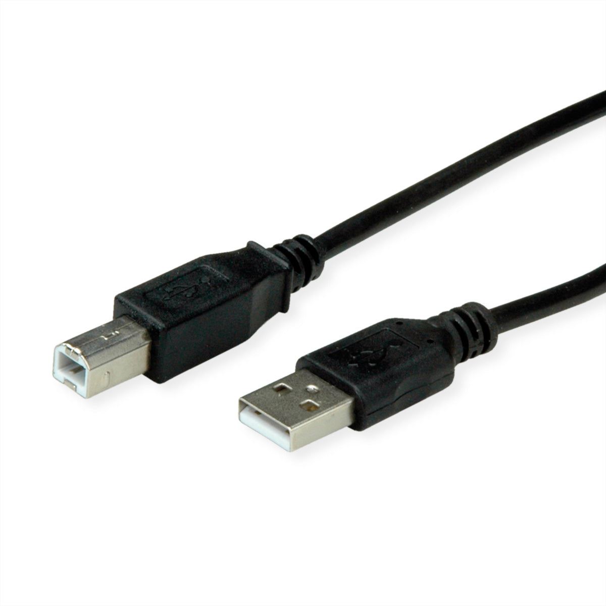 ROLINE Recycled Material ROLINE – USB-A auf USB-B Kabel – USB 2.0 (480 Mbit/s) – 1,8 m – Geschirmt, PVC-Mantel – Schwarz