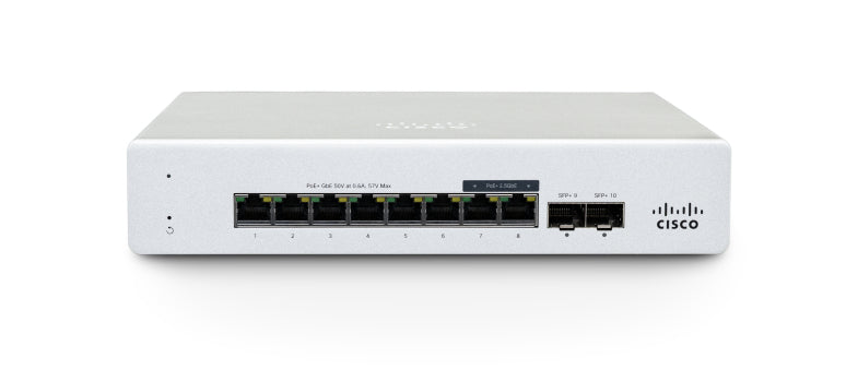 Cisco Meraki MS130-8P-I – Managed Switch – 8× 1G, PoE, PoE Budget 120 W, 19", 1U