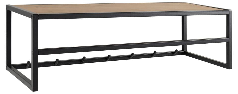 Actona Wandgarderobe – 7 Haken, Stahl/Holz, Schwarz/Natur, 77 × 28 × 22 cm