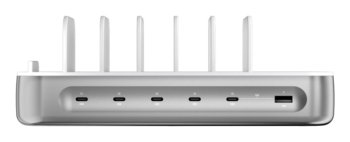 4smarts Ladestation – 5× USB-C + 1× USB-A – für Nintendo Switch, Universal, Smartphone und mehr