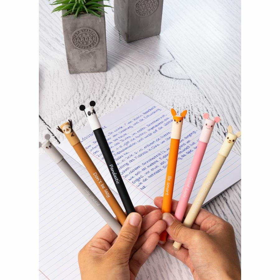 Eberhard Faber Animal Erase It Gelschreiber – blau, 0,7 mm, radierbar, Kappe, nachfüllbar