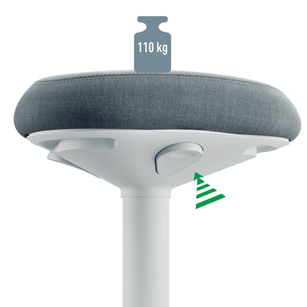 Leitz Gepolsterter Sitz – 57 cm, Dunkelgrau