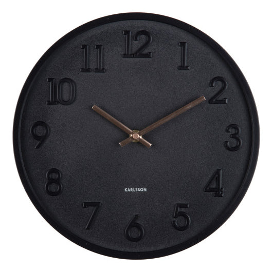 Karlsson Wanduhr Calma – Ø 30 cm, schwarz, Kunststoff