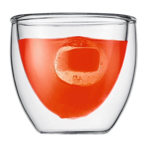 Bodum Glas PAVINA – 2er Set, 80 ml, Ø 6,4 cm, H 6,5 cm, Borosilikatglas, doppelwandig