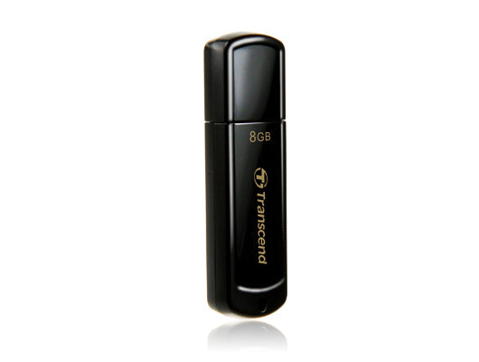 Transcend JetFlash 350 USB-Stick – 8 GB, USB 2.0, Schwarz