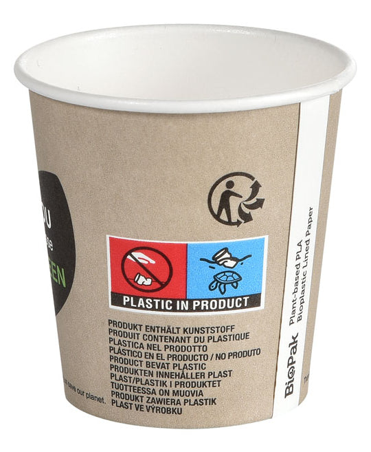Duni ecoecho Trinkbecher Papier (PLA-beschichtet) – 1,2 dl, beige, 45 Stück