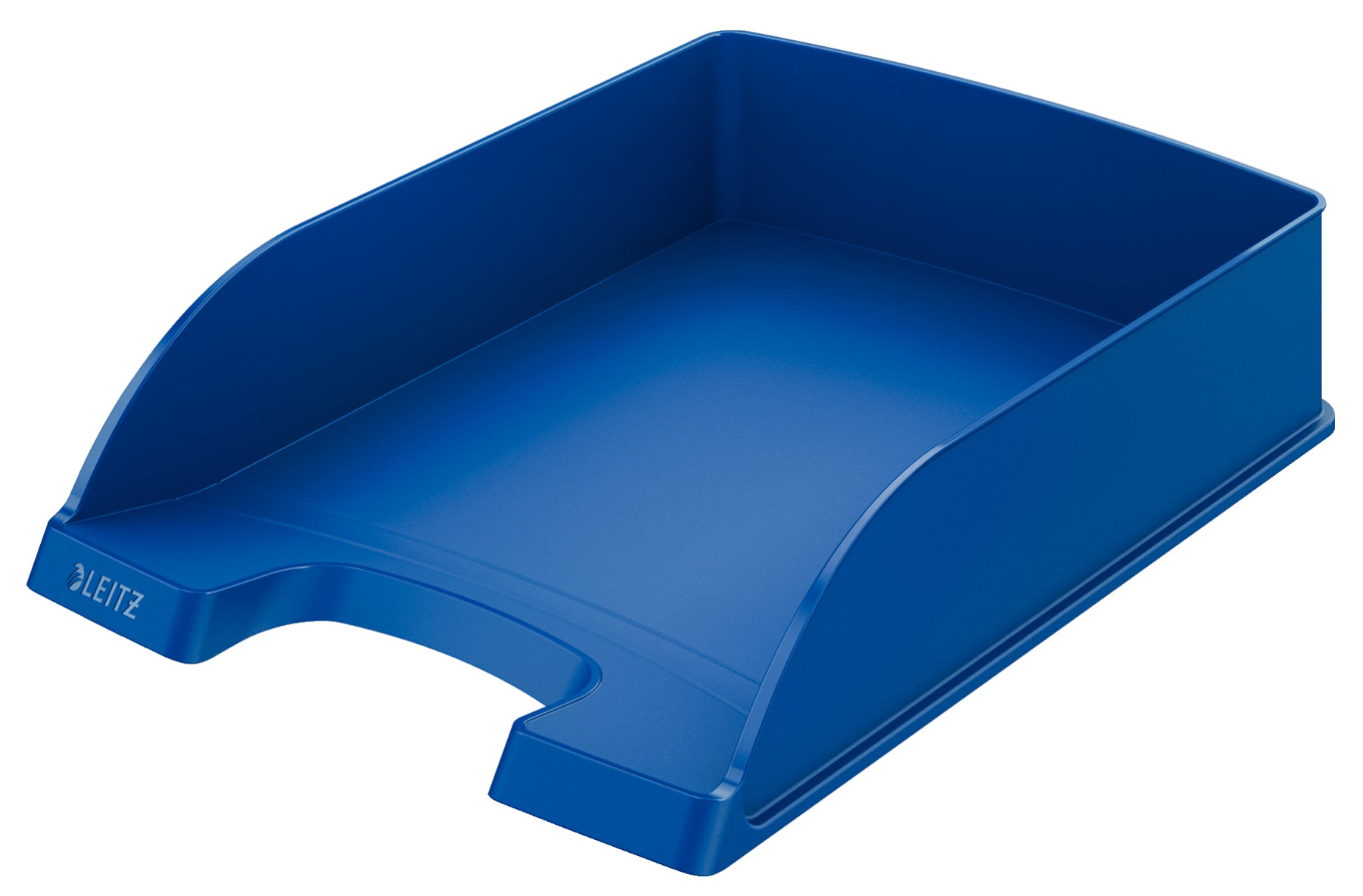 Leitz Stapelbarer Briefkorb mit Griffausschnitt, Beschriftungsfeld, matt, blau, B 255 × H 70 × T 357 mm