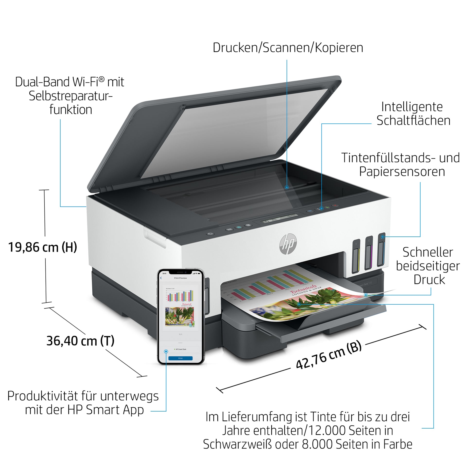 HP SMART TANK 7005 – Farbiger Tintenstrahl-MFP, 3-in-1 – 28 ppm S/W