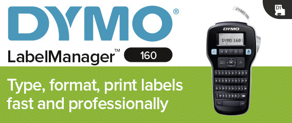 DYMO LabelManager 160 – Beschriftungsgerät, Thermotransfer, 180 dpi, bis 12 mm, für D1-Bänder, AZERTY