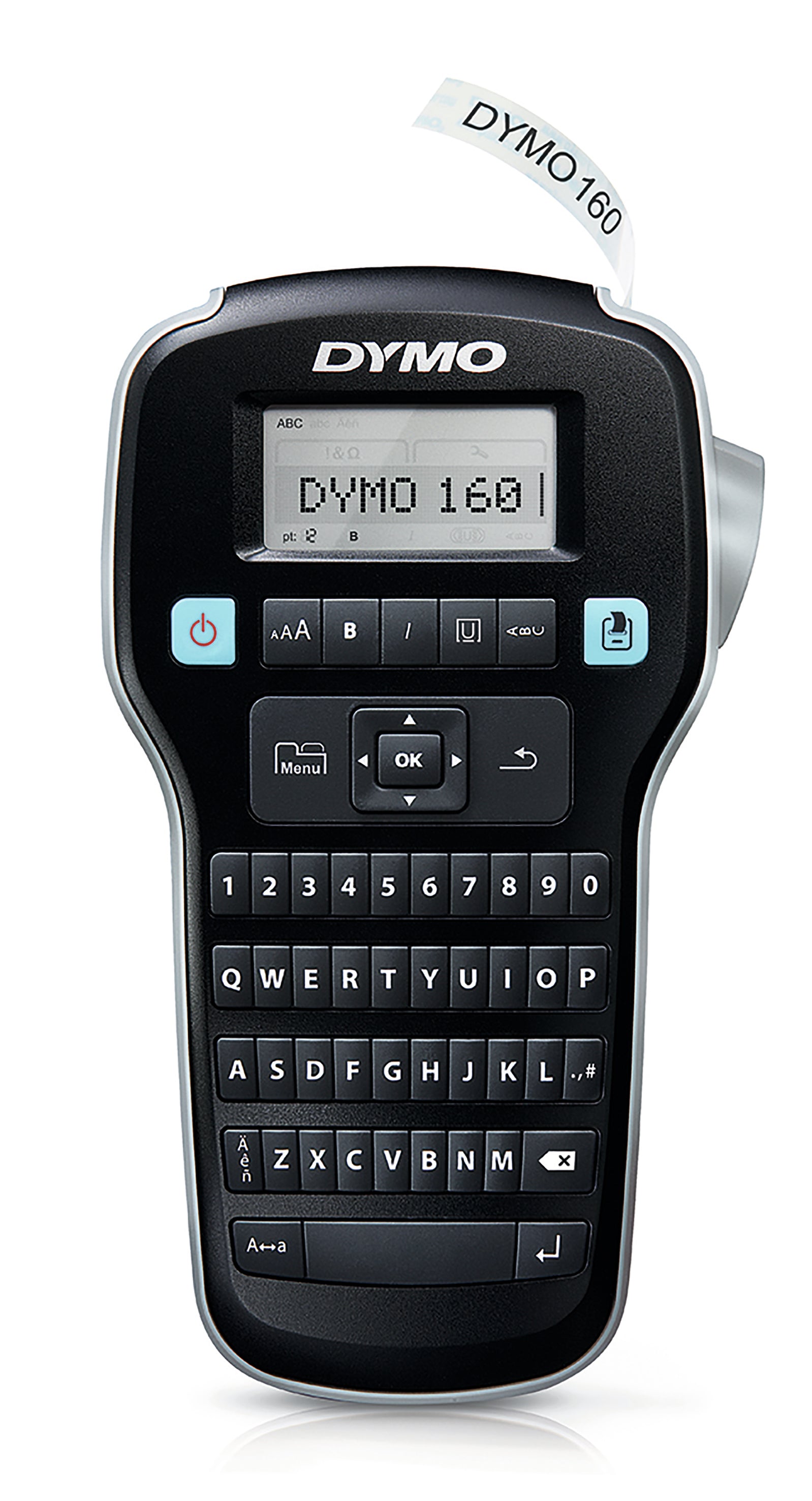 DYMO LabelManager 160 – Beschriftungsgerät, Thermotransfer, 180 dpi, bis 12 mm, für D1-Bänder, AZERTY