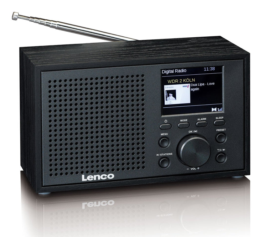 Lenco DAR-017BK – DAB+/UKW-Tischradio, Bluetooth – Schwarz