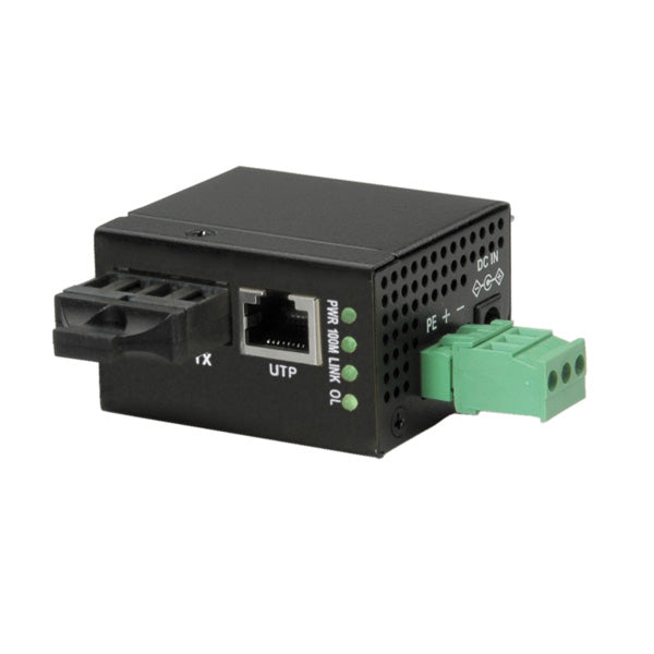 ROLINE Industrie Mini Medienkonverter SC zu RJ-45 – 10/100 Mbit/s, Hutschienenmontage