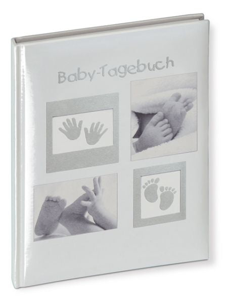 Walther Design Little Foot Baby-Tagebuch – 200 × 280 mm – 46 Seiten – gebunden, weiss