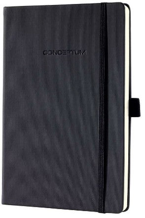Sigel Notizbuch Conceptum, 148 × 213 mm, liniert, Fadenheftung, 194 Seiten, 80 g/m² – schwarz