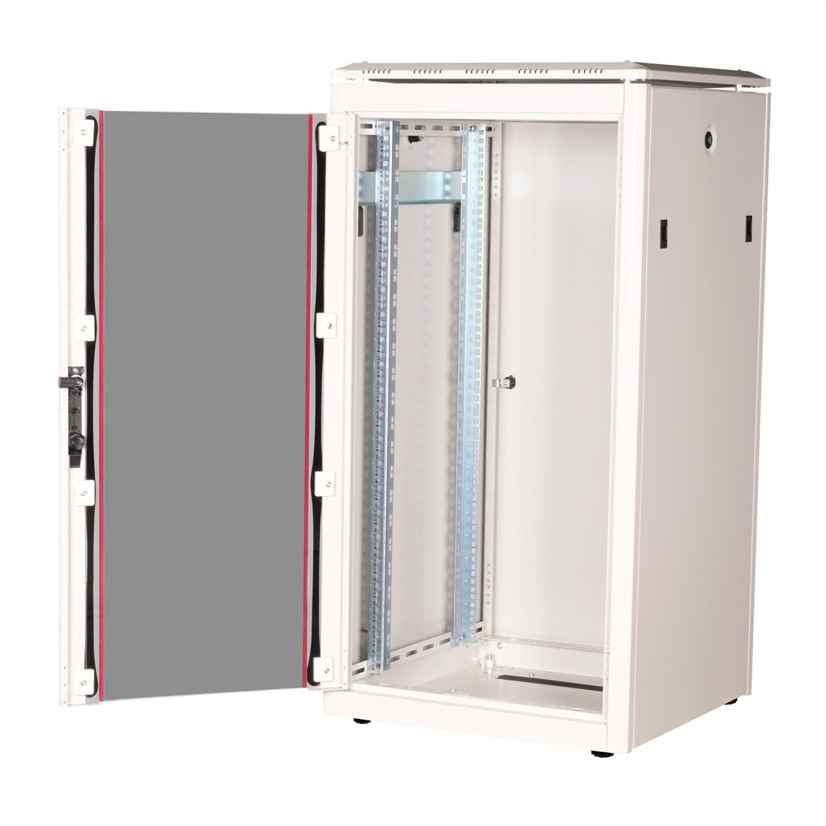ROLINE Pro – 19" Netzwerkschrank 22U, IP20, abschliessbar, 600 × 600 × 1164 mm, lichtgrau, Stahl