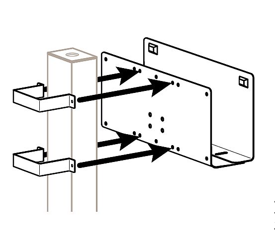 Ergotron Peripherie-Halterung für 3"×3" Pfosten, Grau