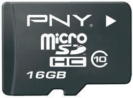 PNY MicroSD 16 GB – Klasse 10, 20 MB/s lesen, 15 MB/s schreiben