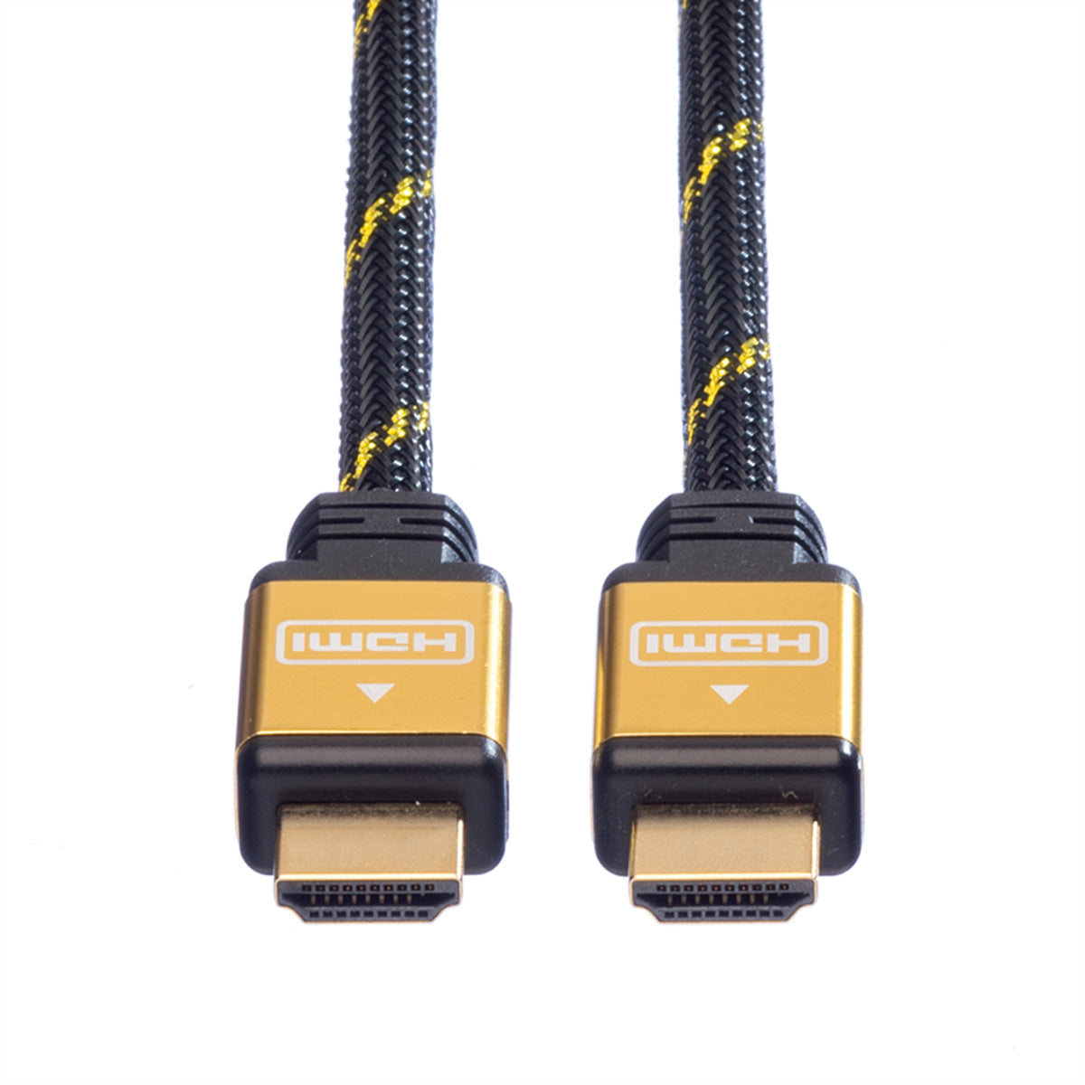 ROLINE HDMI Kabel HDMI High Speed 4K 30 Hz – 15 m – ARC, Ethernet – Schwarz/Gold – für Monitor, TV, Beamer