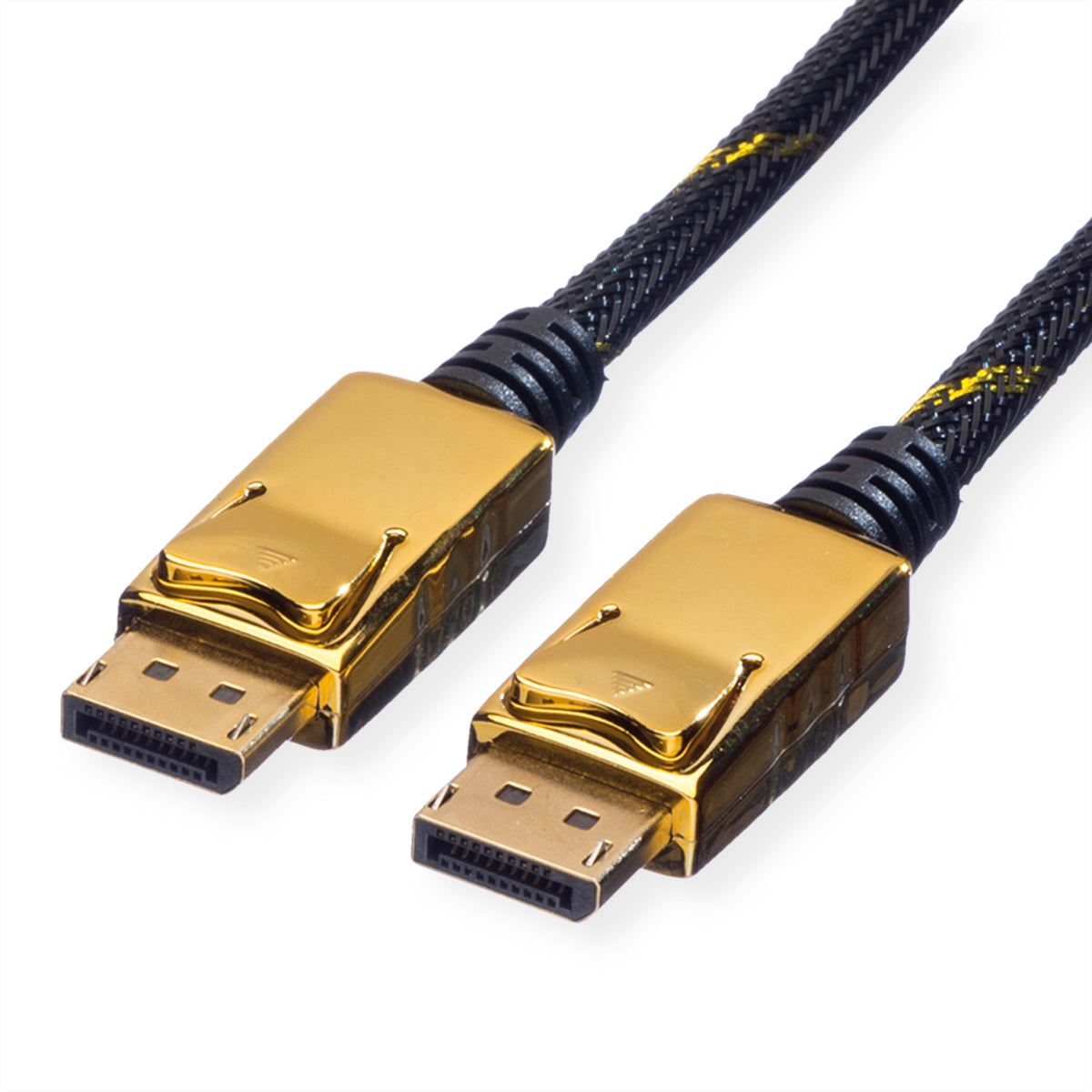 ROLINE DisplayPort Kabel DP 1.2 4K 60 Hz – 2 m – geflochten – für Geräte mit DisplayPort-Anschluss