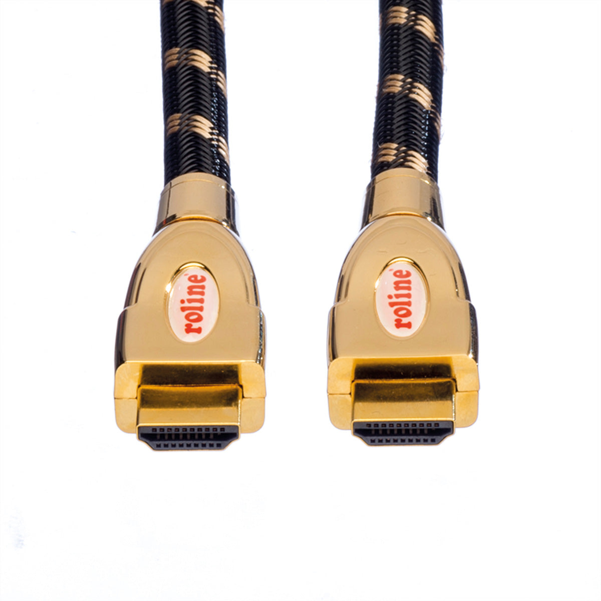 ROLINE HDMI Kabel HDMI 2.0 4K 60 Hz – 5 m – ARC, Ethernet – Schwarz/Gold