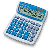 Ibico Tischrechner 208x – 8-stellig, LCD, Währung/Rundung, Solar + Batterie, hellgrau, 106×133×26 mm