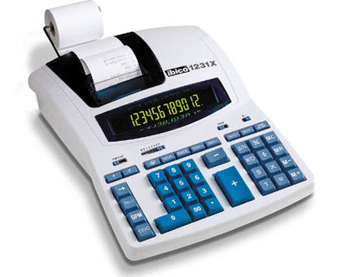 Ibico Tischrechner, druckend 1231X Professionell – 12-stellig, 2-farbig, 3,5 Zeilen/s, LCD, Steuer/Datum