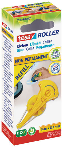 TESA Kleberoller – Nachfüll-Kassette, wiederablösbar, transparent, 8,4 mm×14 m, für Papier, Karton, Fotos