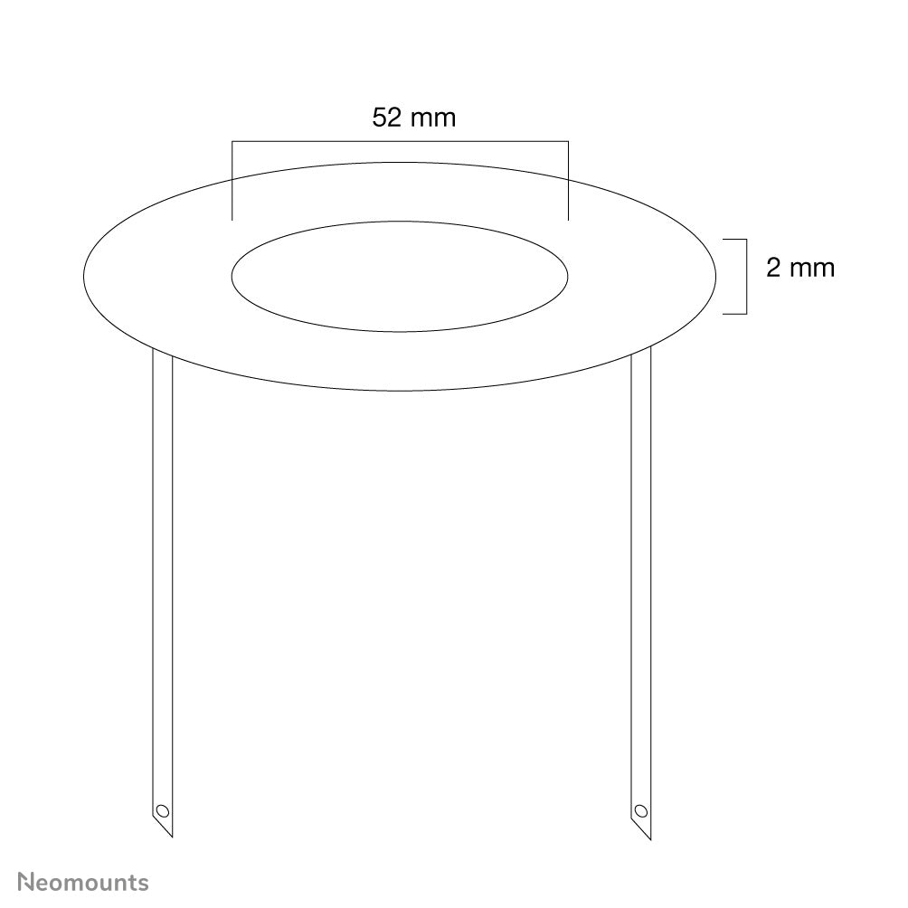 Neomounts Deckenplatte – Ø 5,2 cm, Höhe 2 mm – für FPMA-C100, FPMA-C100SILVER – Schwarz