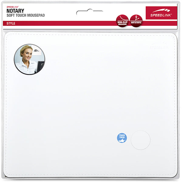 SPEEDLINK NOTARY SL-6243-LWT – Mauspad – 230 × 190 × 3 mm, Lederoptik, Weiss