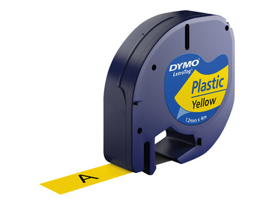 DYMO Schriftband – 12 mm × 4 m, gelb, schwarz