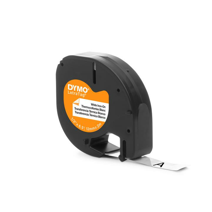 DYMO Textilband – 12 mm × 2 m, weiss, schwarz, LetraTag