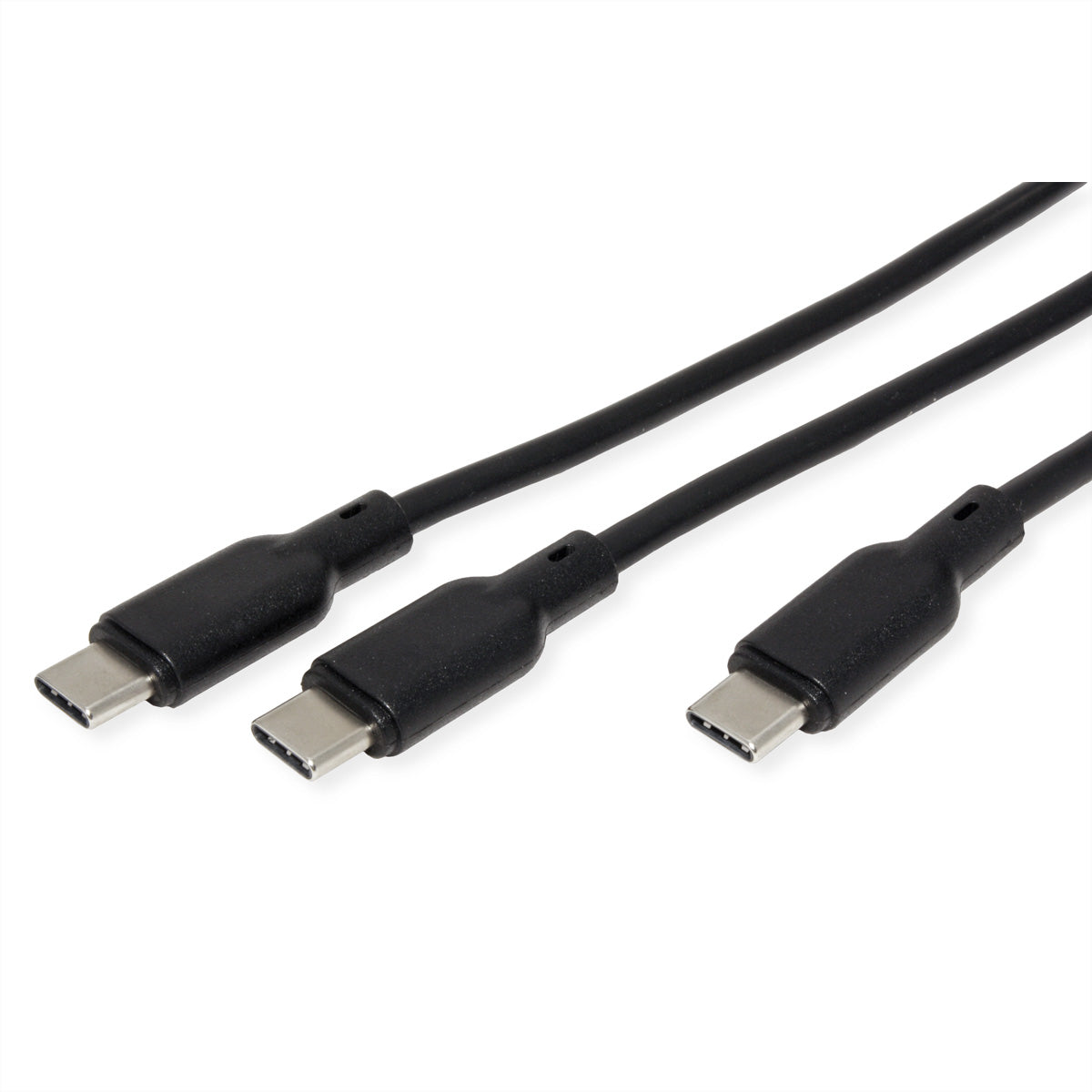 VALUE USB-Kabel – USB-C auf 2× USB-C – USB 2.0 (480 Mbit/s) – 1,8 m – PD 100 W – Geschirmt – Schwarz