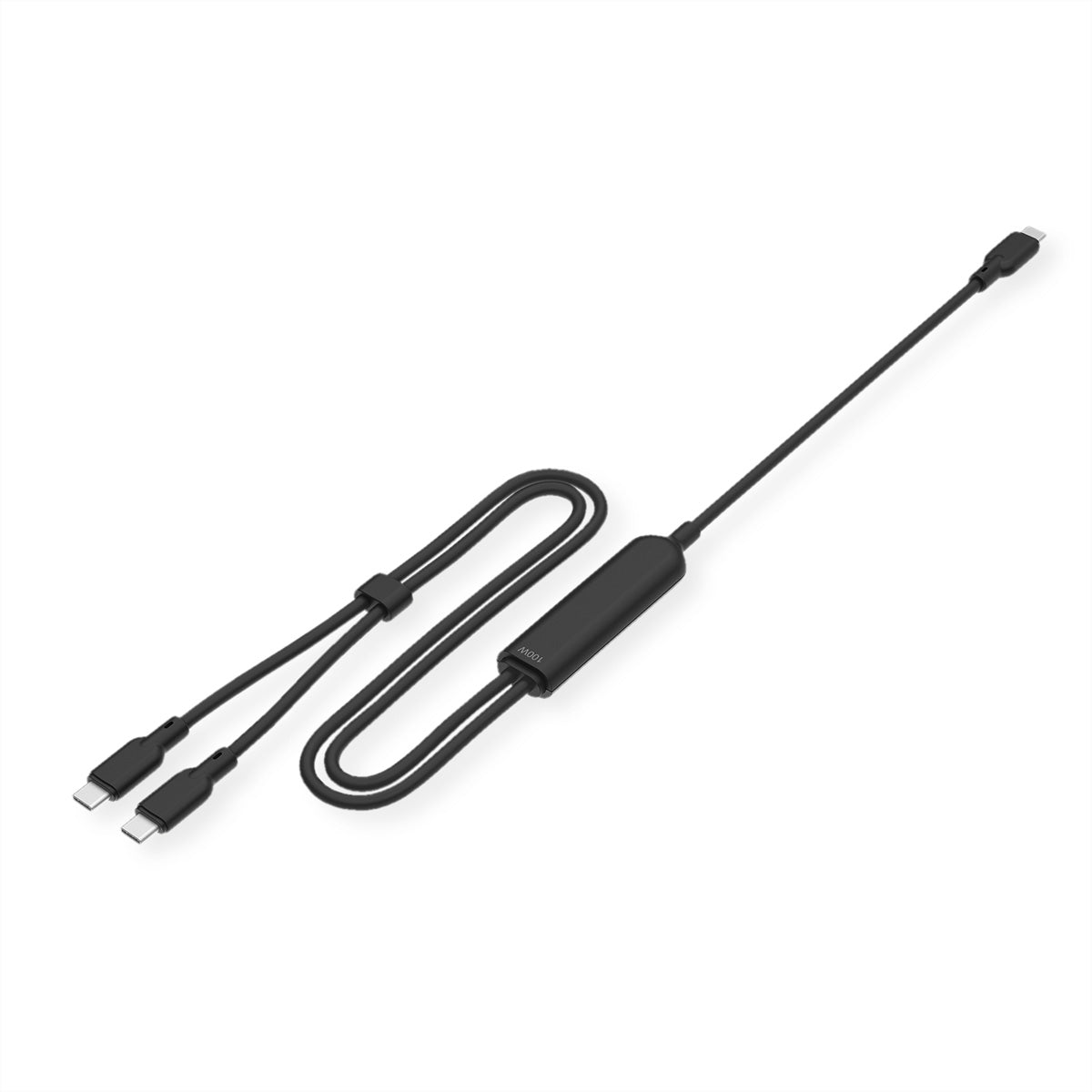 VALUE USB-Kabel – USB-C auf 2× USB-C – USB 2.0 (480 Mbit/s) – 1,8 m – PD 100 W – Geschirmt – Schwarz