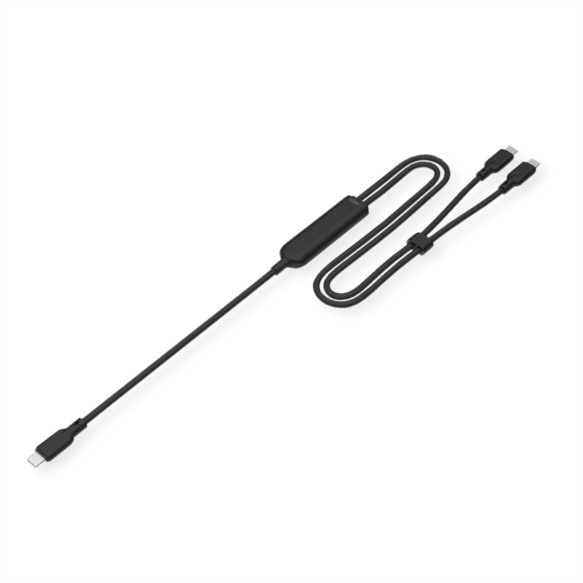 VALUE USB-Kabel – USB-C auf 2× USB-C – USB 2.0 (480 Mbit/s) – 1,8 m – PD 100 W – Geschirmt – Schwarz