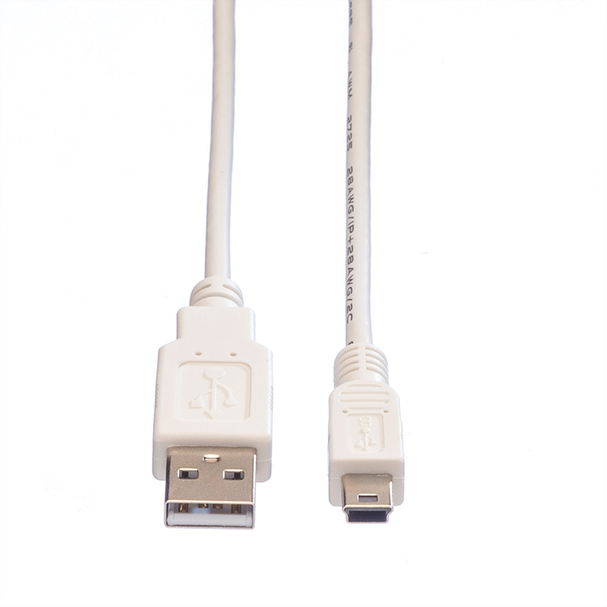 VALUE USB-A auf Mini-USB-B Kabel – USB 2.0 (480 Mbit/s) – 1,8 m – Geschirmt – Weiss