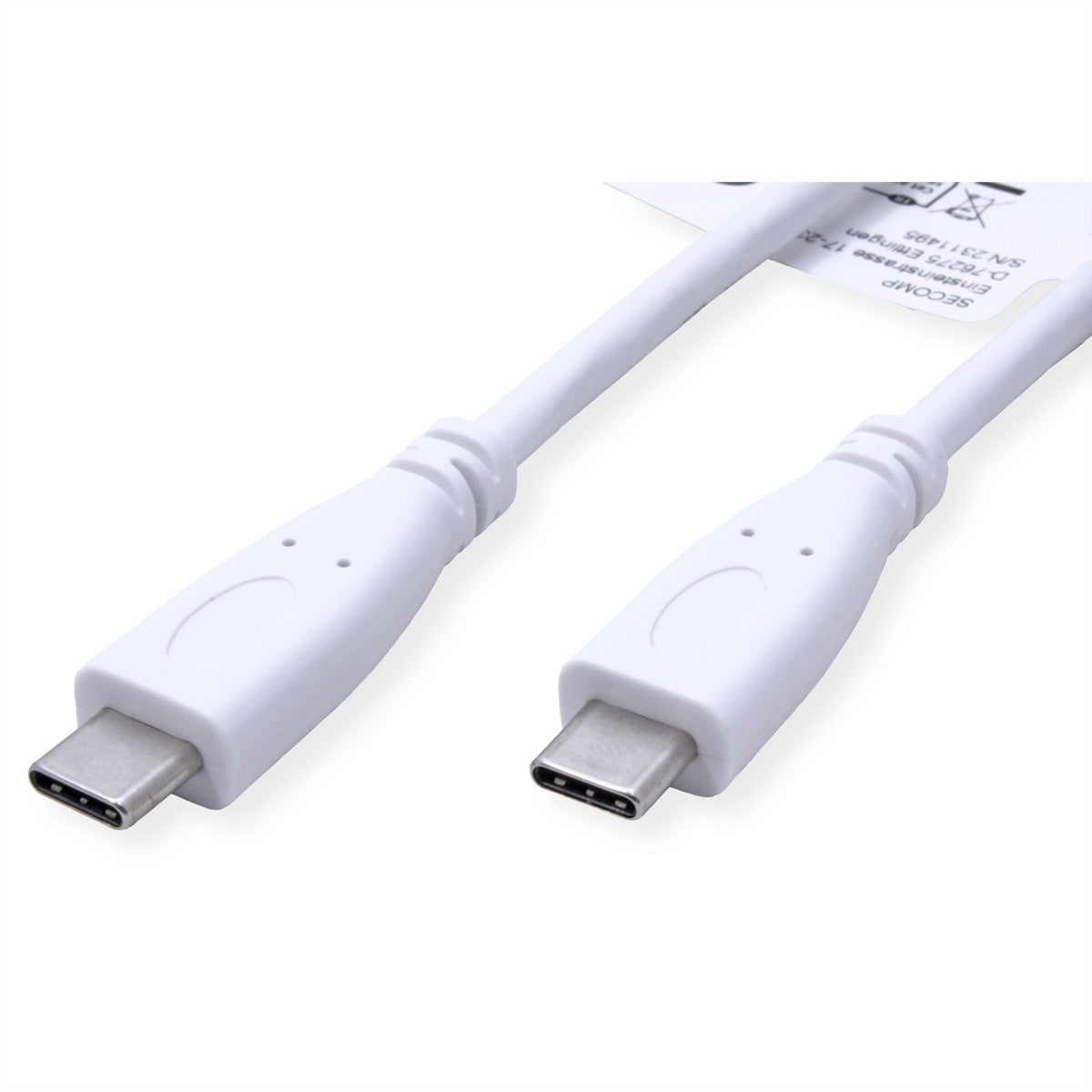 VALUE USB-C auf USB-C Kabel – USB 3.2 Gen 2 (10 Gbit/s) – 1 m – PD 100 W – Weiss