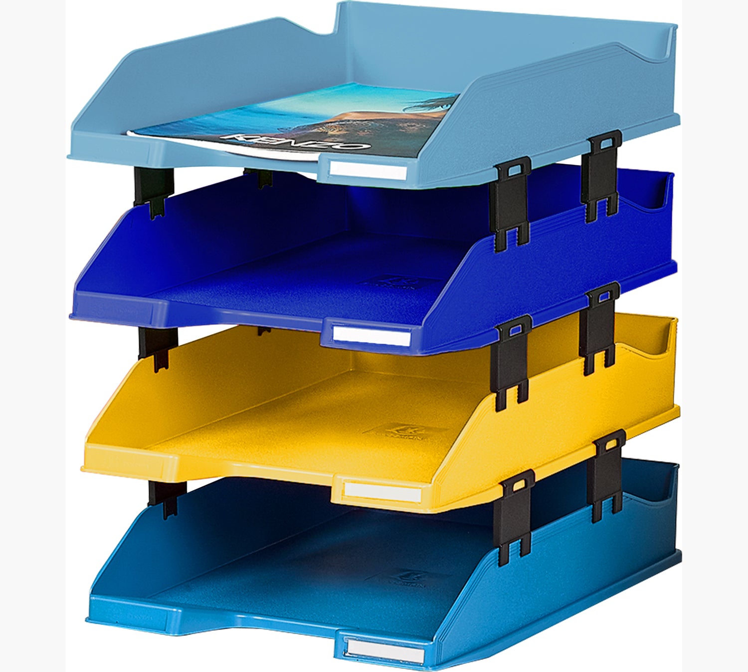 Exacompta Briefablage COMBO MIDI Bee Blue – für A4+ Papier – 346 × 254 × 243 mm