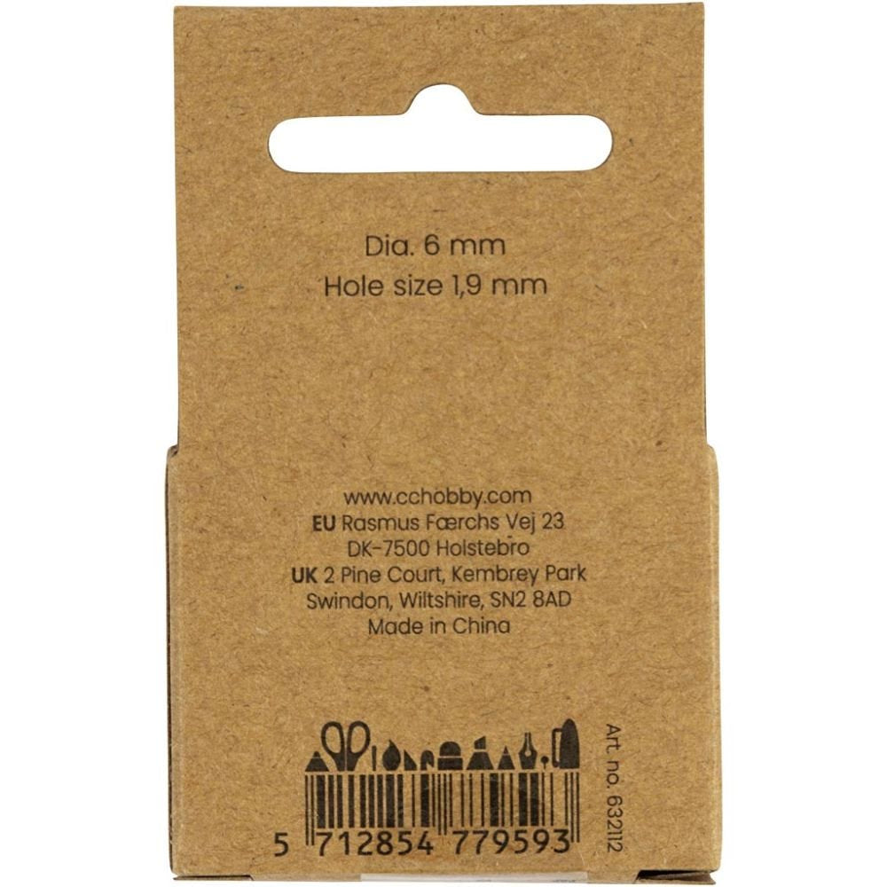 Creativ Company Perlenset, rund, Acryl – weiss, Perlmutt – Ø 6 mm, Loch 1,9 mm – 65 Stk.